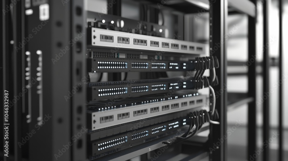 Poster Modular switch: A modular network switch system that can be customized and expanded with different modules, offering flexibility to adapt to growing network demands.