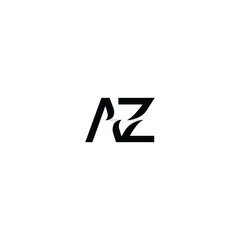 Obraz premium AZ monogram logo design letter text name symbol monochrome logotype alphabet character simple logo