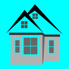 A drawing of a house with a house on the front. Vector Graphic Design illustration