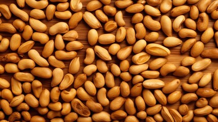 Close-up image of raw peanut seeds scattered on a textured surface