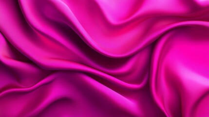 Obraz premium Close-up of luxurious pink silk fabric with elegant waves and soft folds, showcasing its smooth texture and vibrant color.