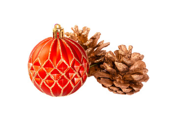 Red and gold Christmas ornaments	