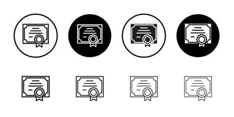 Certificate icon Simple thin outline