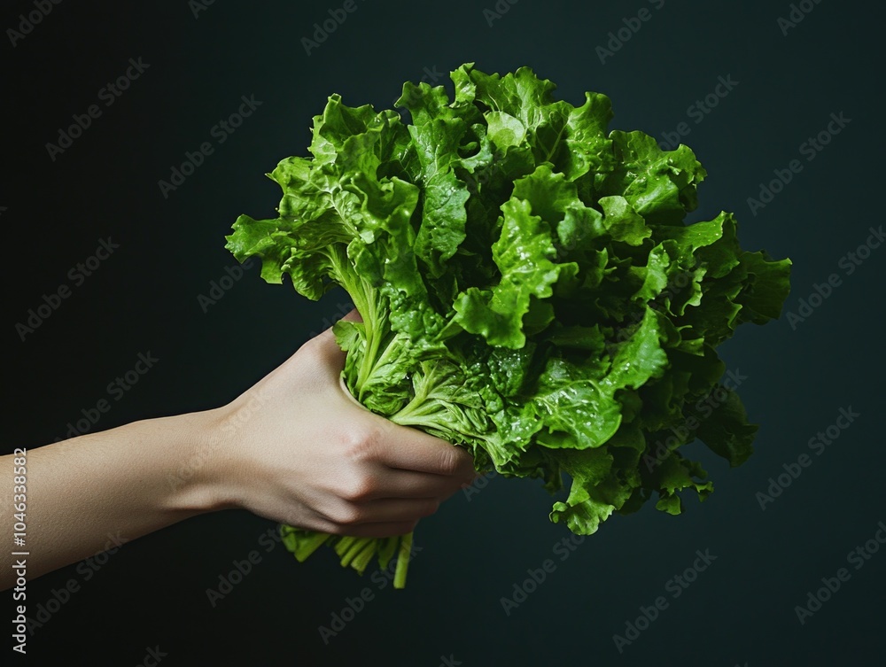 Sticker Person holding lettuce