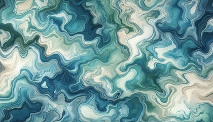 Abstract Turquoise and Blue Waves Background