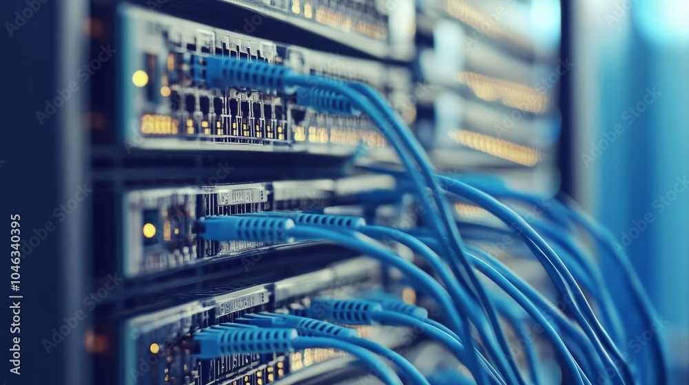 Poster Network switch with cybersecurity focus: A network switch equipped with advanced security features, such as encryption and firewall integration,