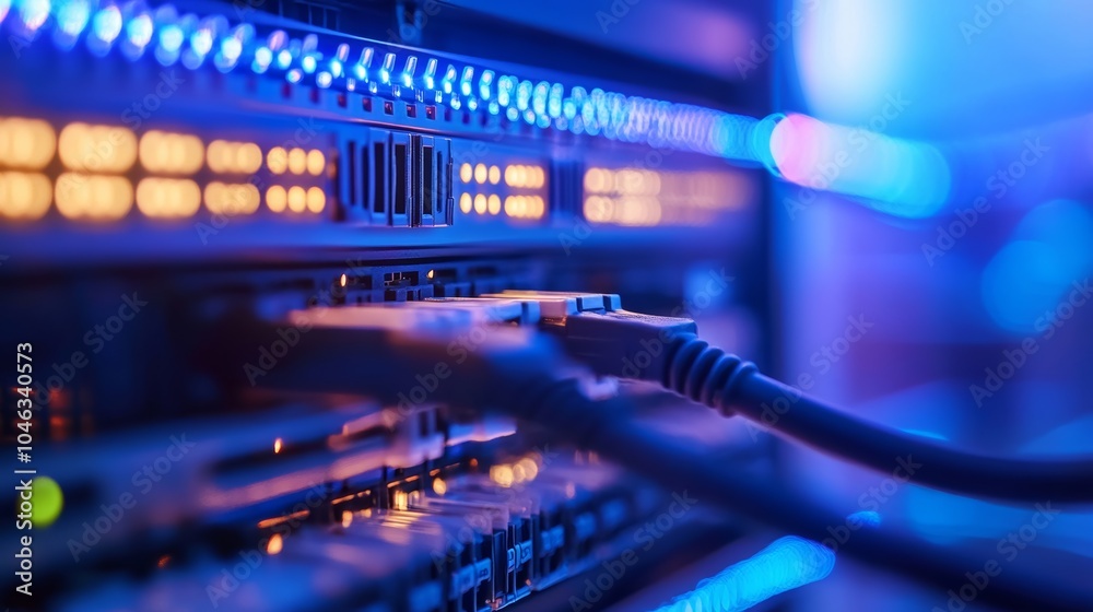 Poster Network switch with cybersecurity focus: A network switch equipped with advanced security features, such as encryption and firewall integration,