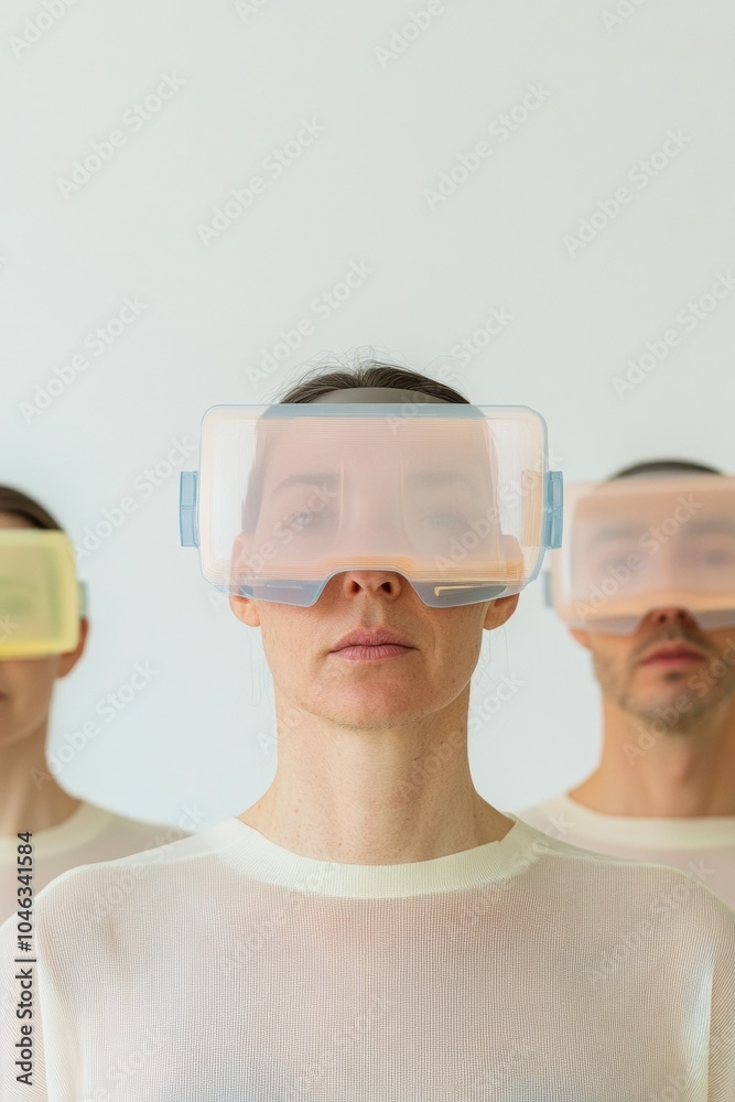 Aufkleber Futuristic Scientists Using Augmented Reality for Data Visualization