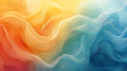 Obraz premium An organic abstract panorama wallpaper featuring a pastel pencil color art style, with flowing, hand-drawn lines and intricate patterns. 