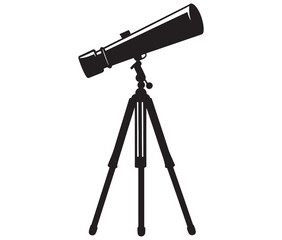 Telescope silhouette icon. Telescope silhouette logo vector