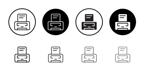 Print button icon Simple thin outline