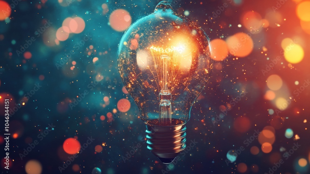 Aufkleber New ideas motion graphics banner: A dynamic banner designed for digital platforms, featuring motion graphics that animate the process of idea formation and innovation, 