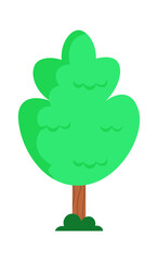 Cartoon trees. Green tree vector illustration. Doodle wood plant