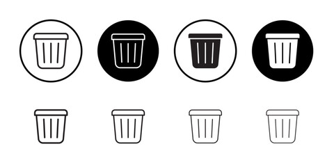 Trash Bin icon Simple thin outline