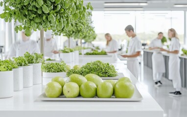 Culinary Students Present Healthy Dishes in Bright Professional Kitchen Setting
