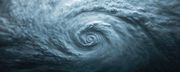 Spiral storm cloud formation against a dark sky.