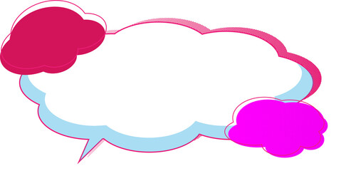 Speech bubble, cartoon, cute, cloud, put words, pop, poster