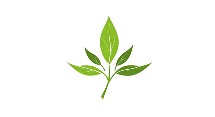 A simple, minimalist leaf design symbolizing nature and sustainability, isolated on a plain white background.