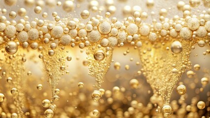Fototapeta premium Close-up of champagne bubbles background with foam, champagne, bubbles, celebration, alcoholic beverage, sparkling