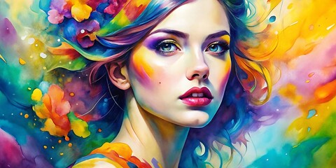 Fototapeta premium 'Colorful Watercolor Fashion: Animated Abstract Motion Background'