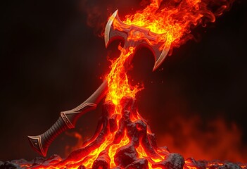 Volcanic Axe An axe that erupts with molten lava burning and sco