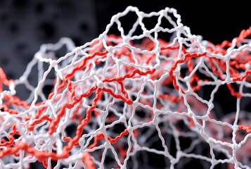_ - The web-like structure of polymer chains.