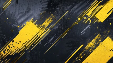 This vibrant backdrop features chaotic black and yellow brush strokes with halftone dots, conveying a high-energy, sports-inspired aesthetic perfect for bold designs and creative projects.