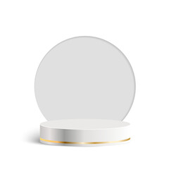 Realistic 3D Podium with Circular Platform for Winner Ceremony, Product Presentation, Showroom Display or Competition Stage