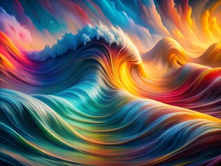 Obraz premium Abstract Waves Motion Background - Surreal Photography, Dynamic Flowing Patterns, Radio Wave Animation, Fluid Movement, Vivid Colors, Modern Aesthetic, Digital Art, Visual Harmony
