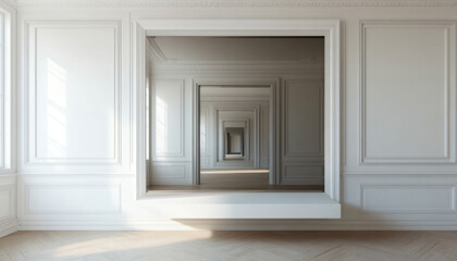 Fototapeta premium Minimalist and unique interior design in the house