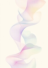 Fototapeta premium Abstract Pastel Colored Wavy Line Forming U Shape on White Background, Ideal for Design Elements or Graphics Generative AI