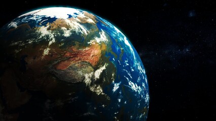 3d Realistic planet Earth view star space
