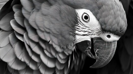 Fototapeta premium Intricate Feathers of the African Grey Parrot