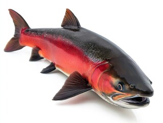 Wild salmon isolated on white