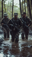 Fototapeta premium Soldiers in action