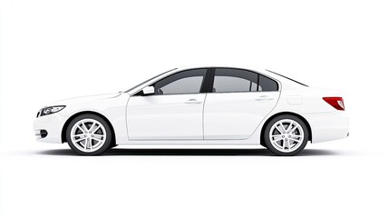 Fototapeta premium Sleek White Sedan Side View