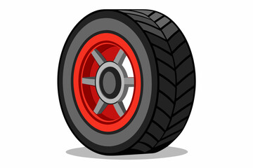 New tyre isolated on white background © Jhanto