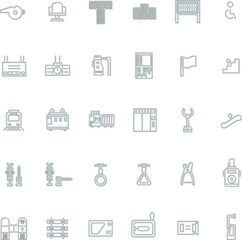 駅関連アイコンセットカラーシャドウ