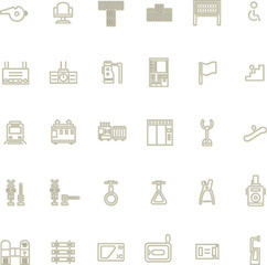 駅関連アイコンセットカラーシャドウ