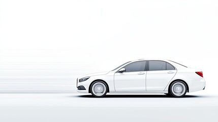 Fototapeta premium Sleek White Sedan in Motion