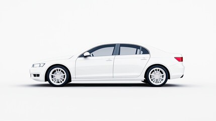 Naklejka premium Sleek White Sedan on Clean Background