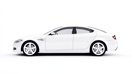 Modern White Sedan on a Minimalist Background