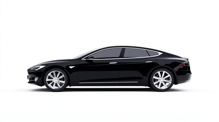 Fototapeta premium Sleek Black Electric Sedan