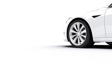 Fototapeta premium Sleek White Car Wheel on Clean Background