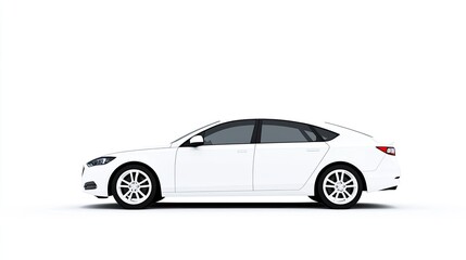 Fototapeta premium Sleek White Sedan Profile