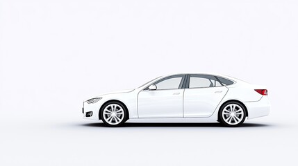 Fototapeta premium Sleek White Sedan on Minimalist Background