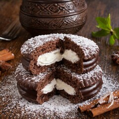 chocolate cake with nuts and raisins