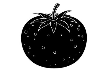 Photorealistic illustration. Tomato with water drops 