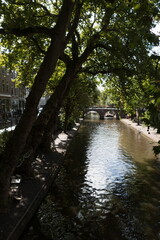 Quiet waters of Oudegracht near Jacobibrug