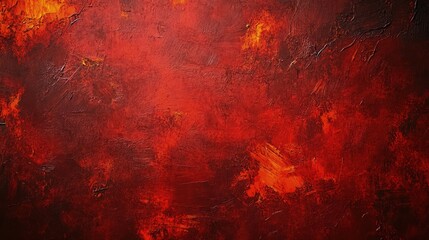 A dark red textured paint design with rough brush strokes and hints of orange and brown, creating an abstract concrete-style background with depth and texture.